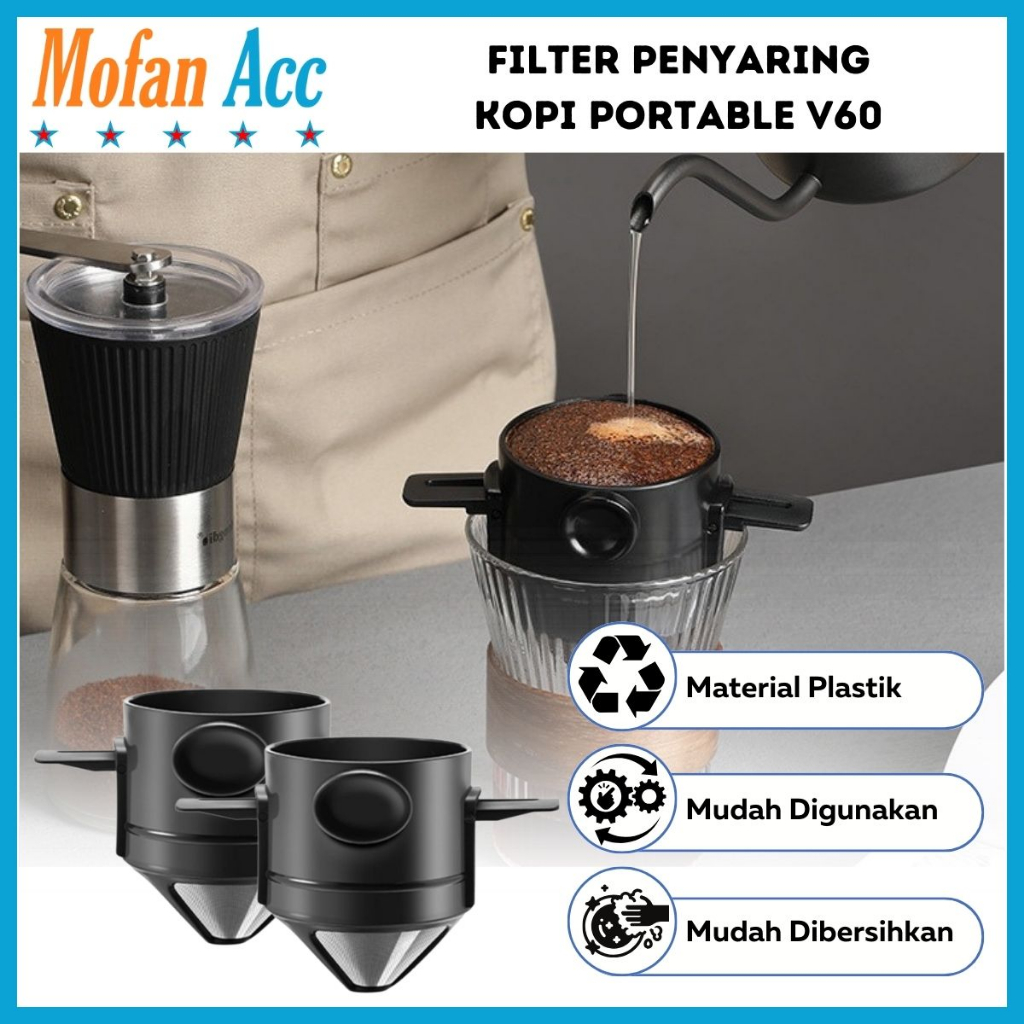 Jual Filter Penyaring Kopi V60 Portable Coffee Tea Dripper Multifungsi