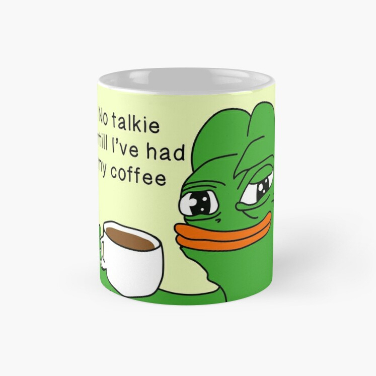 Jual Pepe The Frog Meme No Taklkie Untill Ive Had My Coffee Coffee Mug