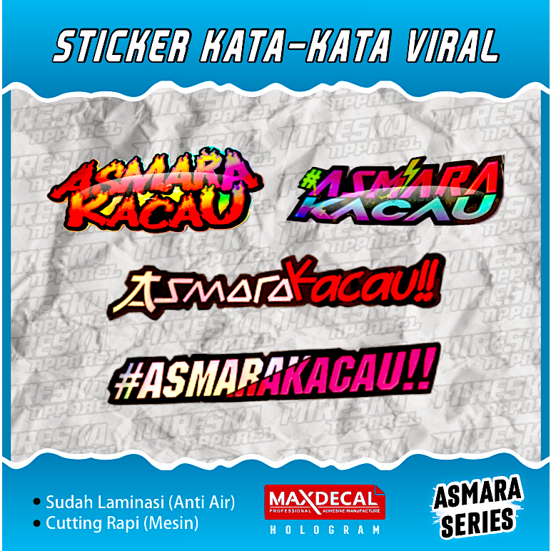 Jual Terbaru!! Stiker Viral Hologram Terlaris Aesthetic Asmara Series ...
