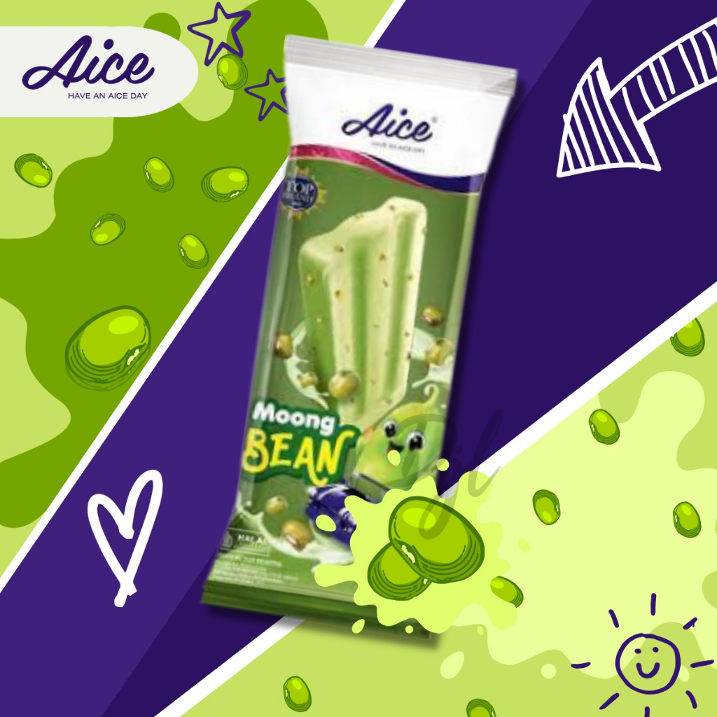Jual Aice Moong Bean Ice Cream Es Krim Rasa Kacang Hijau 1 Pcs 70ml