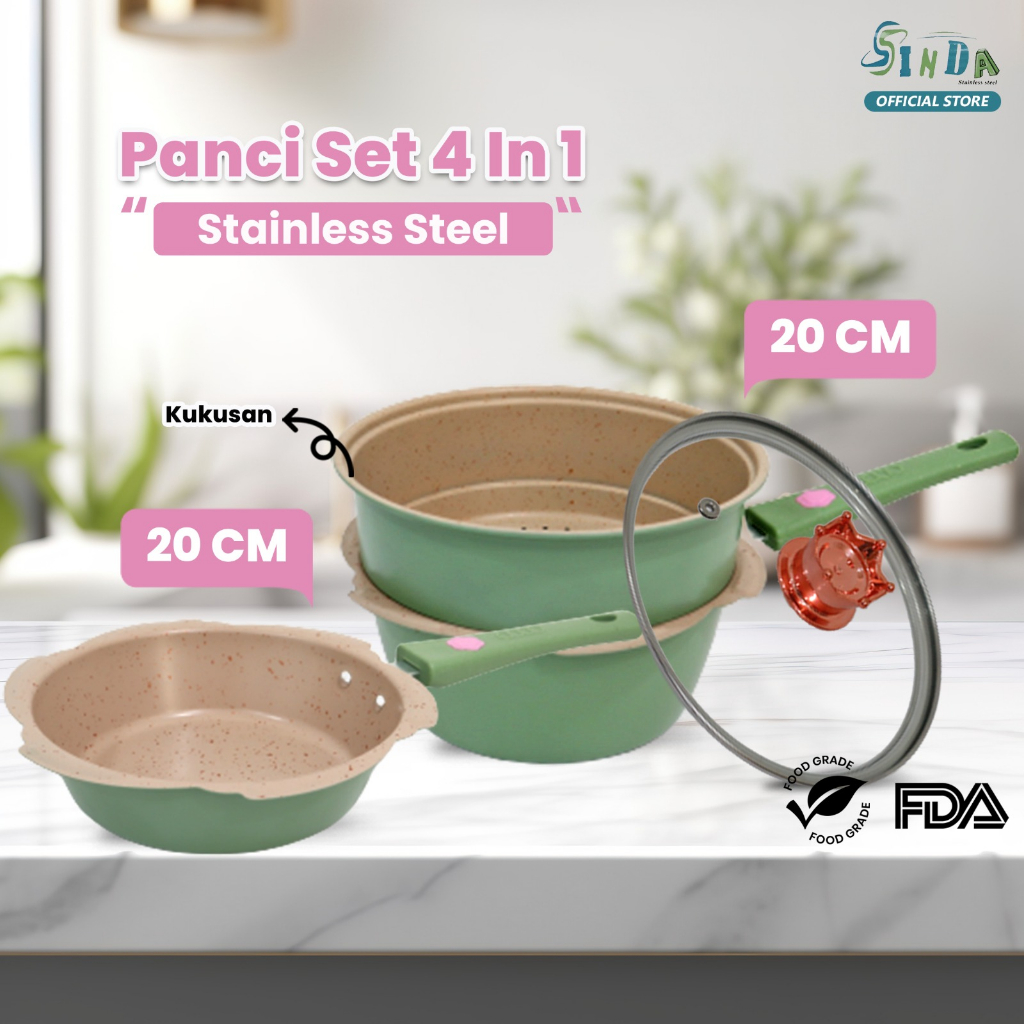 Jual Sinda Store Panci Mpasi Set Bayi 4Pc Bonus Kukusan Cotting Granit
