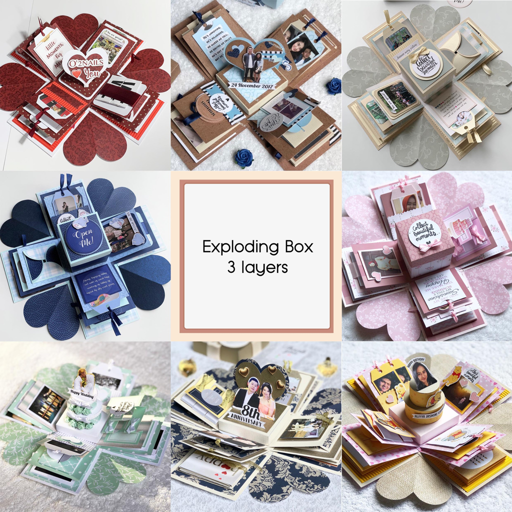 Jual Exploding Box 3 Layers (Segi 4) / Explosion Box / Kotak Kado ...