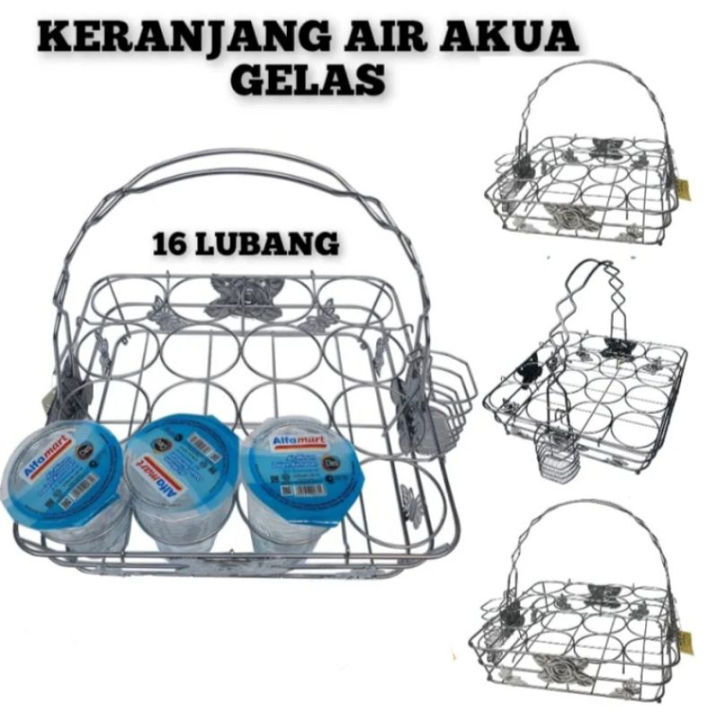 Jual Keranjang Aqua Gelas Stainles Stel Tempat Rak Air Mineral 1216 Lubang Shopee Indonesia 5274