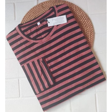 Kaos Stripe Premium Katun Unisex L XXL