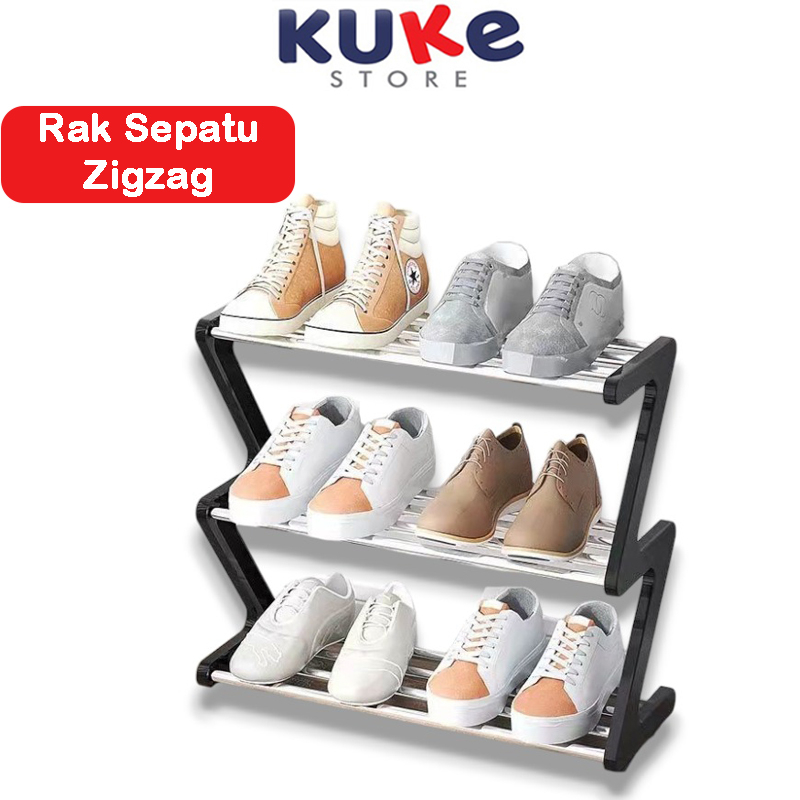 Jual Kuke Rak Sepatu Zigzag Shenar Rak Sandal Sepatu Susun Serbaguna