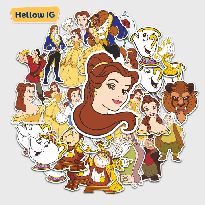 Jual STIKER PRINCESS BELLE BEAUTY AND THE BEAST STICKER STIKER BOTOL ...