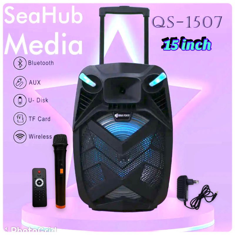 Jual Speaker Bluetooth Portable Karaoke Kimiso Qs1507 LED 15 inch With