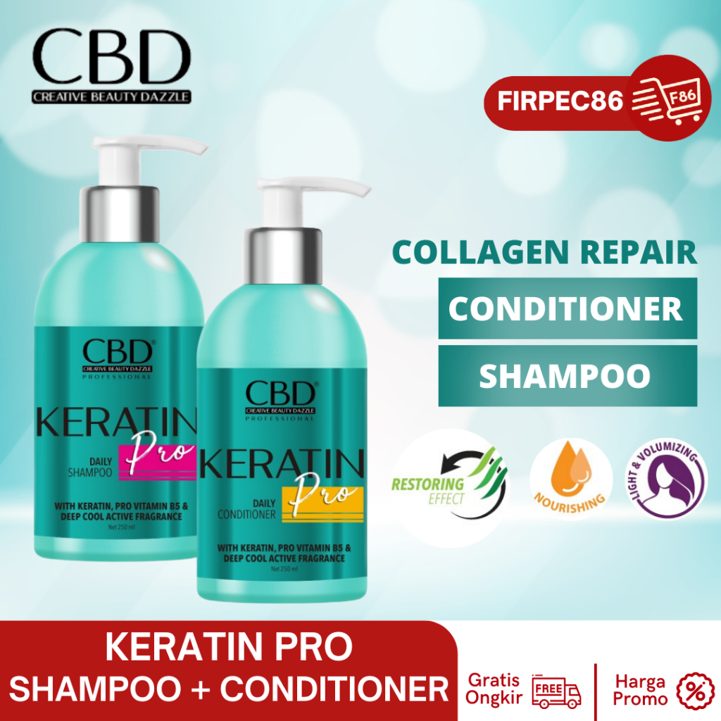 Jual CBD Keratin Pro Daily Shampoo / Conditioner 250ml | Shopee Indonesia