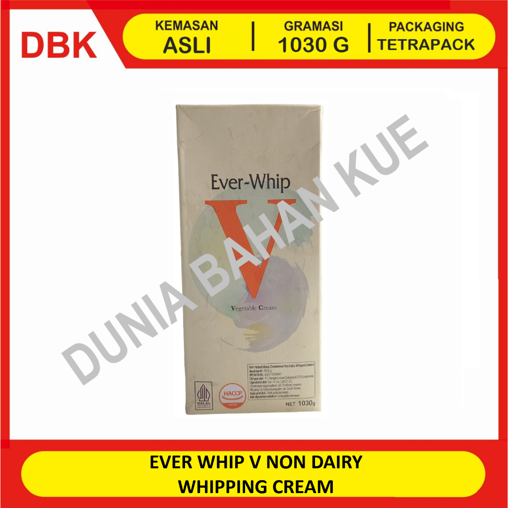 Jual EVER WHIP V VEGETABLE NON DAIRY WHIPPING CREAM KRIM NABATI MANIS