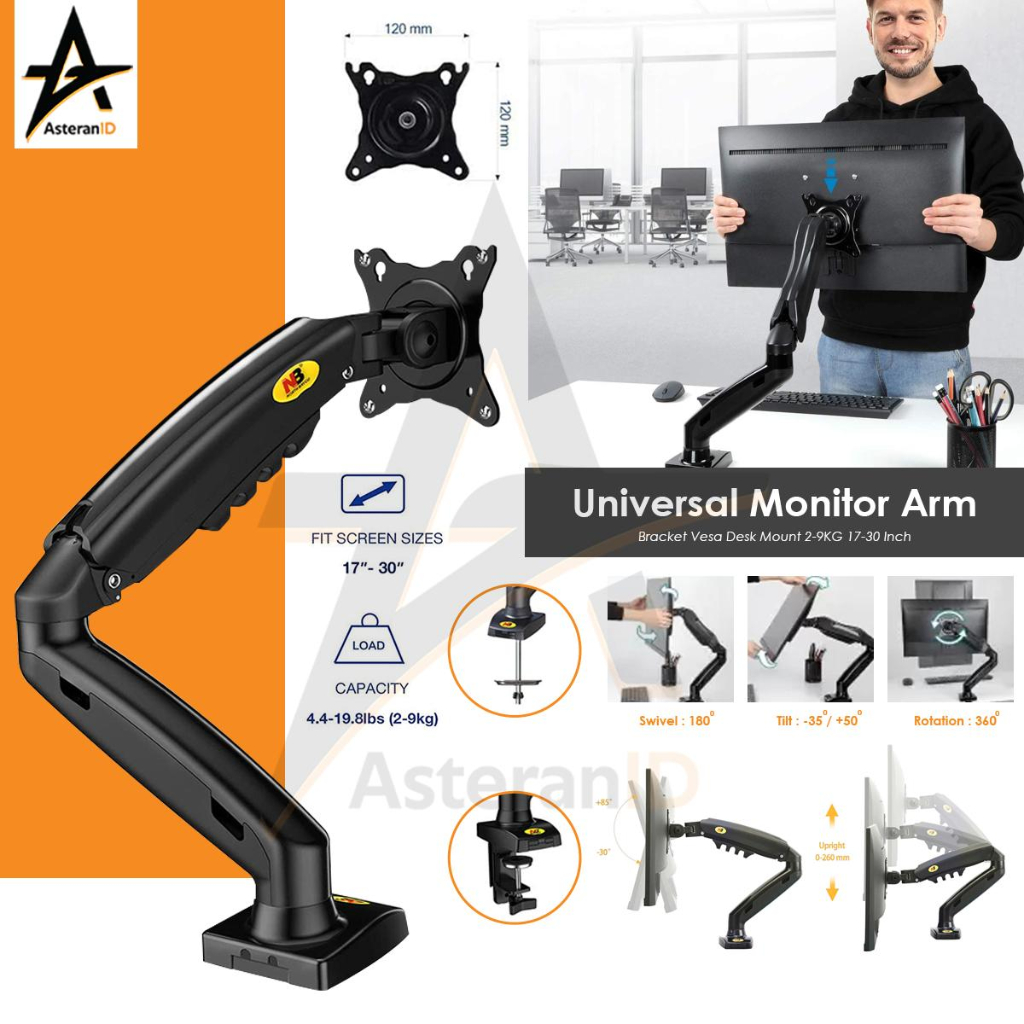 Jual Universal Monitor Arm Bracket Deck Mount 17 inch 30 inch