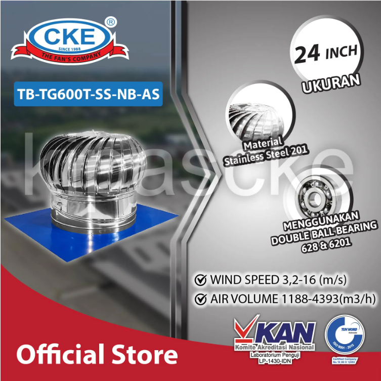 Jual VENTILASI ATAP TURBIN VENTILATOR TB-TG600T-SS-NB-AS EXHAUST FAN ...