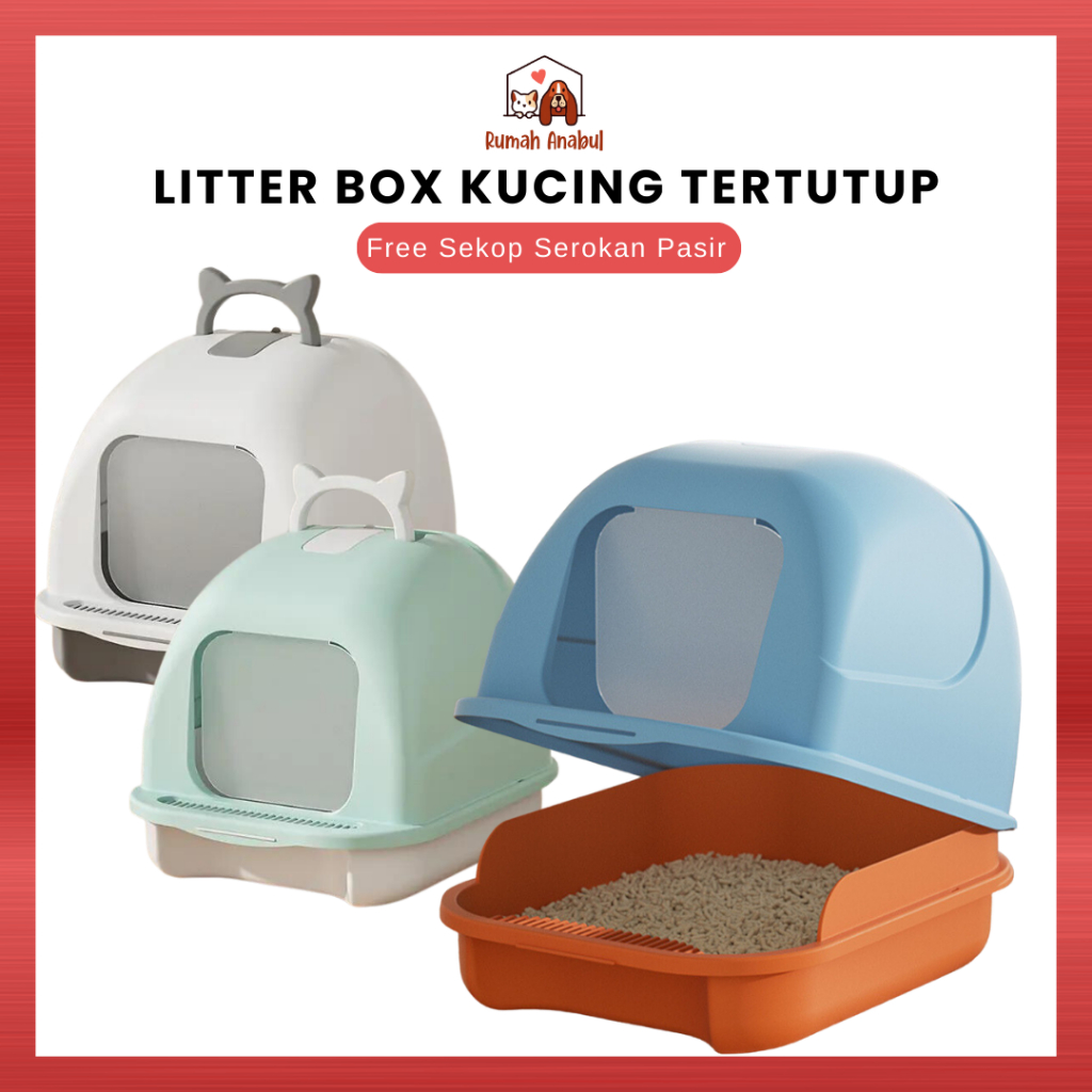 Jual Cat Litter Box Tertutup Tempat Kucing Poop Tertutup Bak Pasir