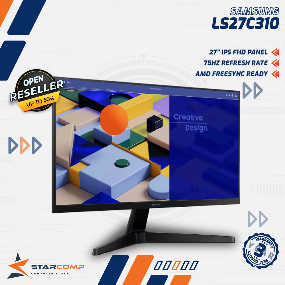 Jual SAMSUNG S27C310 LED Monitor 27" IPS 75Hz FHD Bezel-Less LS 27C310 ...