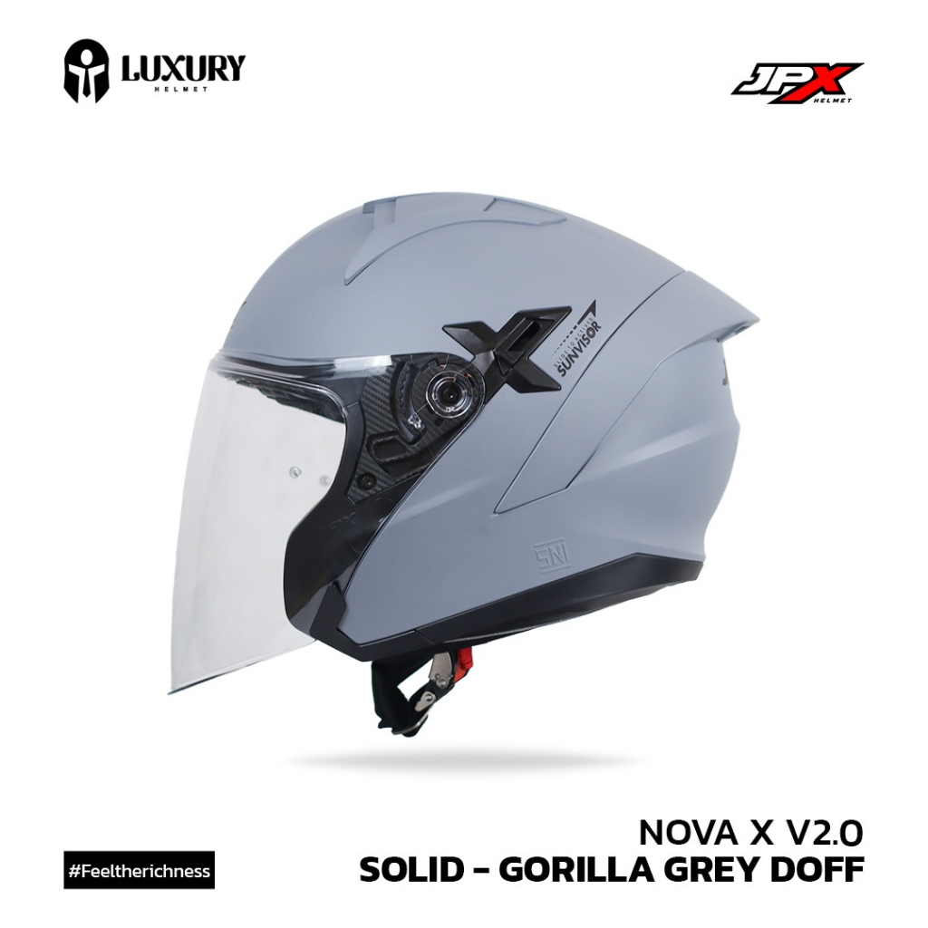 Jual Helm JPX Nova X V2.0 Solid Gorilla Grey Doff Half Face