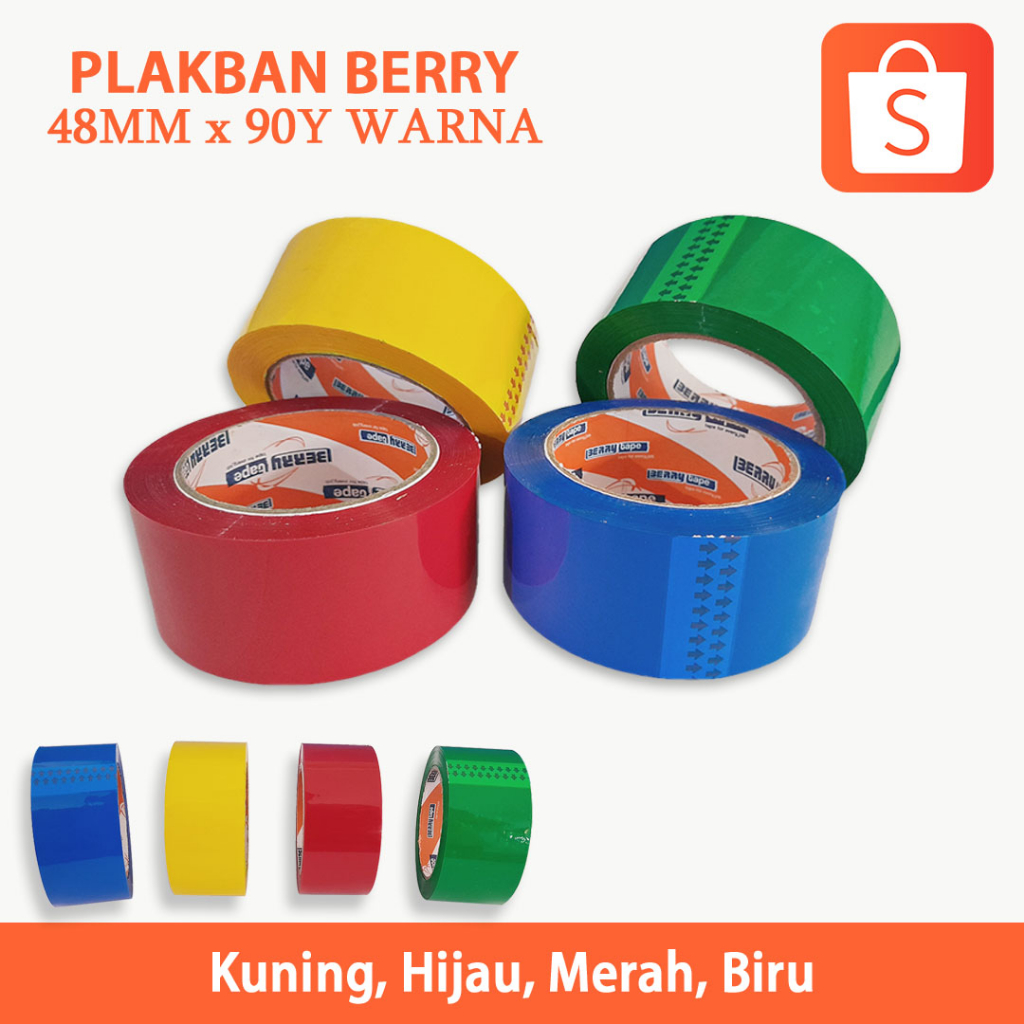 Jual Lakban Berry 48mm X 90y Warna Trans (50mic) | Shopee Indonesia