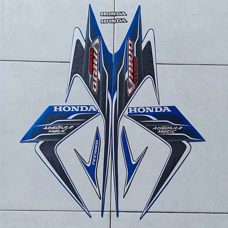 Jual Stiker Striping Motor VARIO TECHNO 2010 BIRU Sticker Lis Body