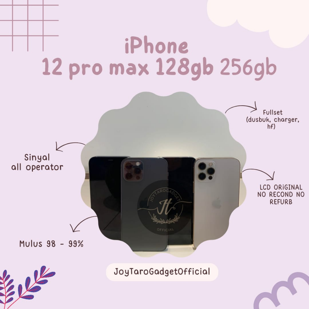 Jual IPhone 12 Pro Max 128gb 256gb Fullset Lcd Original 100% Mulus No ...