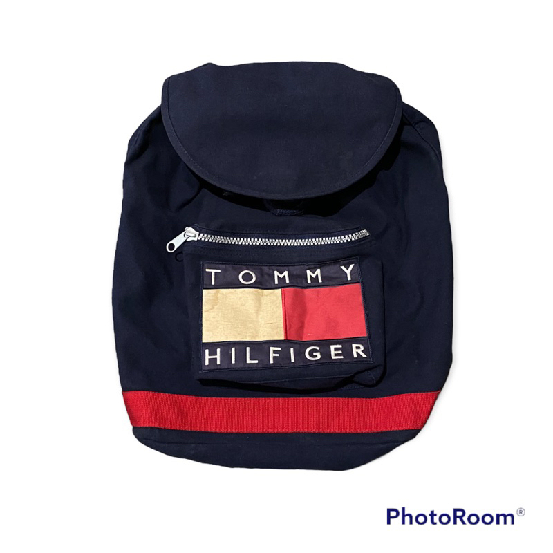 Jual tas ransel tommy hilfiger big logo vintage second original limited