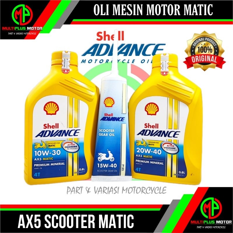 Jual Oli Mesin Motor Matic Shell Advance Ax Scooter Matic Original