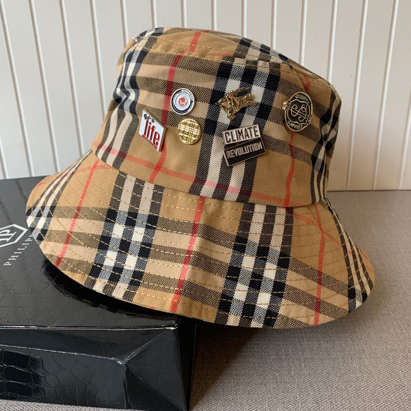 Bucket Hat Burberry pin bros Premium import