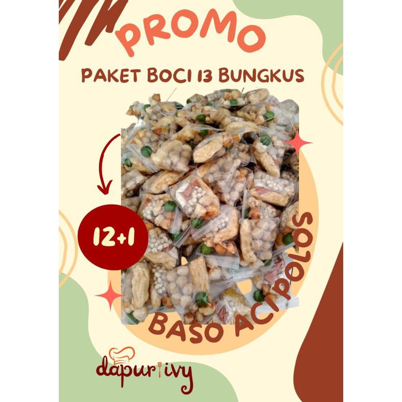 Jual Paket Ekonomis Baso Aci Lengkap 13 Bungkus Isi 5pc Pentol Baso