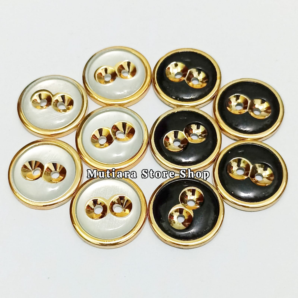 Jual Isi 100 Pcs Kancing Hitam list gold Baju Mata AG 001 ( Ecer ...