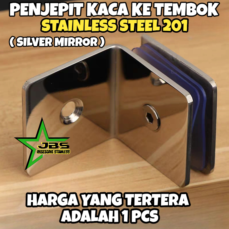 Jual Penjepit Kaca Ke Tembok Glass Connector Stainless Ss