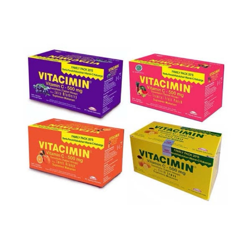 Jual Vitacimin vitamin c tablet hisap 500mg isi 20strip/40 tablet