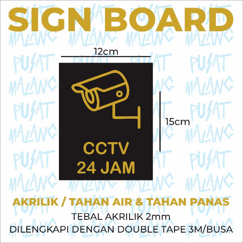 Jual Sign Board Cctv 24jam Akrilik Papan Akrilik Sign Akrilik