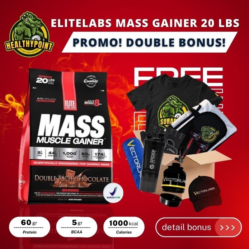 Jual Elitelabs Mass Muscle Gainer 20 Lbs Elite Labs Weight Gain 20lbs