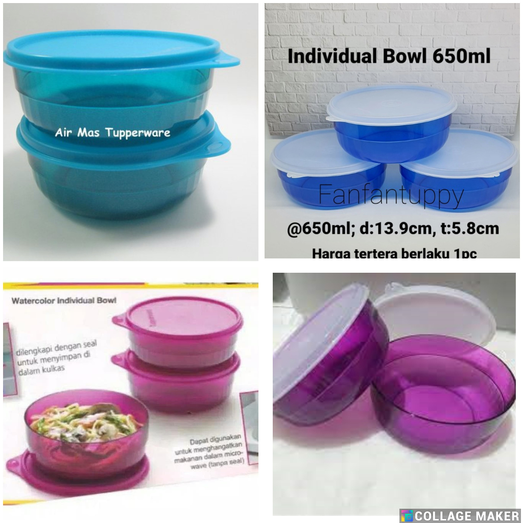 Jual individual bowl 600ml tupperware bowl kristal 600 ml | Shopee ...