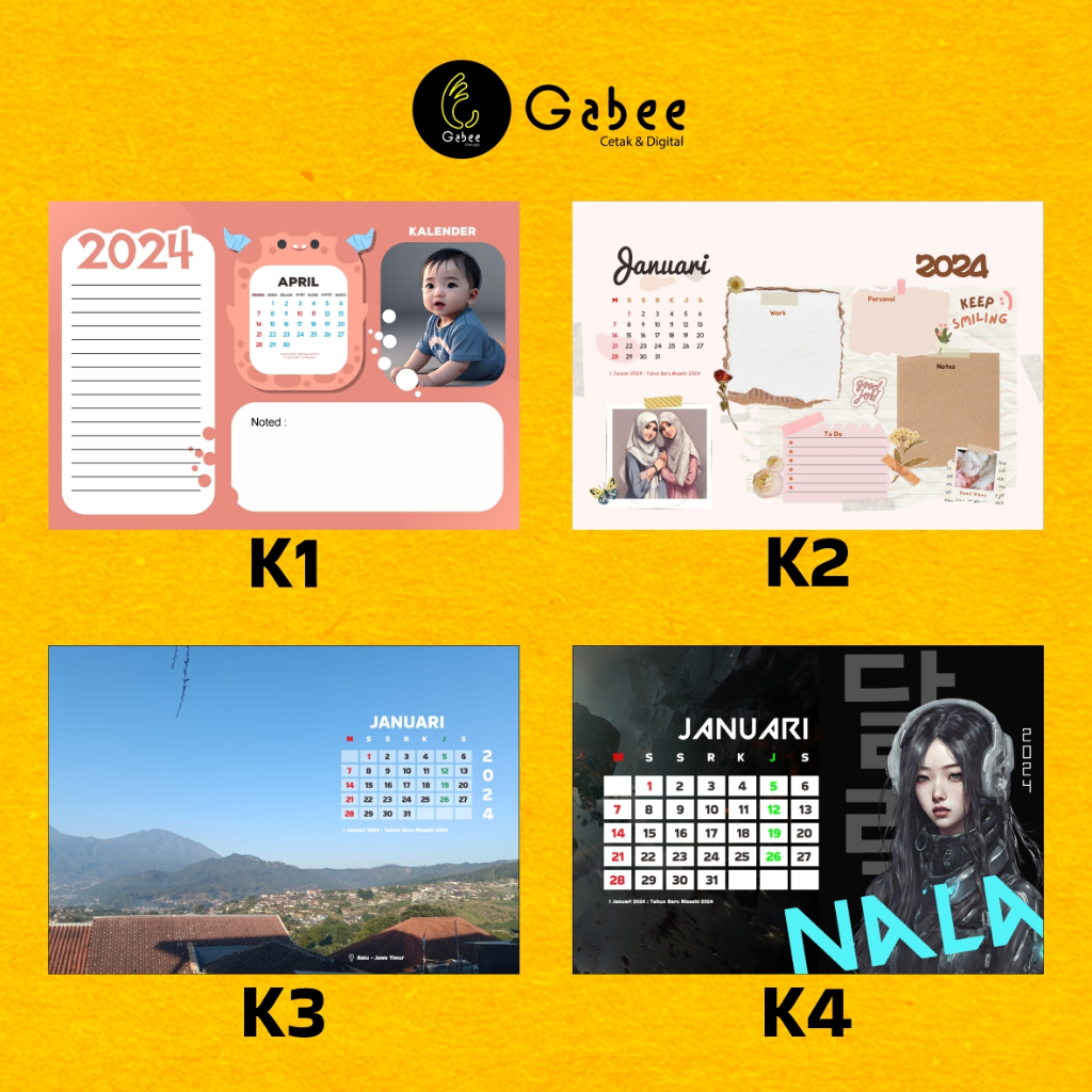 Jual Kalender Meja 2024 Duduk Ukuran 21x15 Cm A5 Kalender Planner Unik Minimalist 2024 Aesthetic 9684