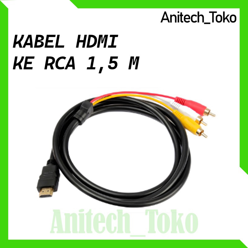 Jual [anitech toko] kabel hdmi ke 3 rca 1,5m | Shopee Indonesia