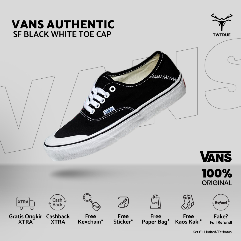 Vans authentic hot sale toe cap