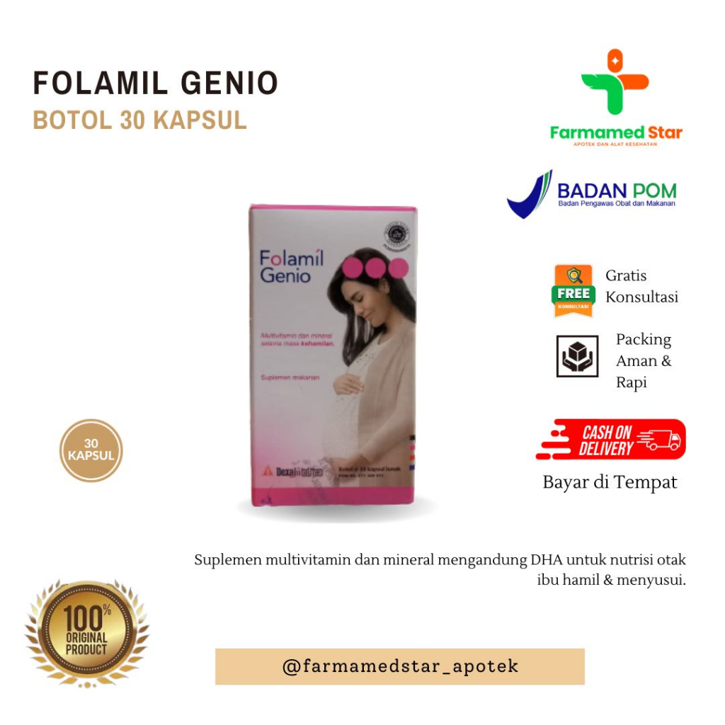 Jual FOLAMIL GENIO BOTOL 30 KAPSUL | Shopee Indonesia