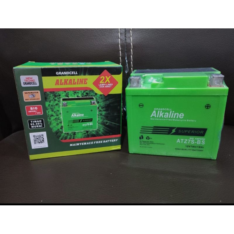 Jual Aki Accu Sepeda Motor full kering ALKALINE ATZ7S-BS Satria FU 7