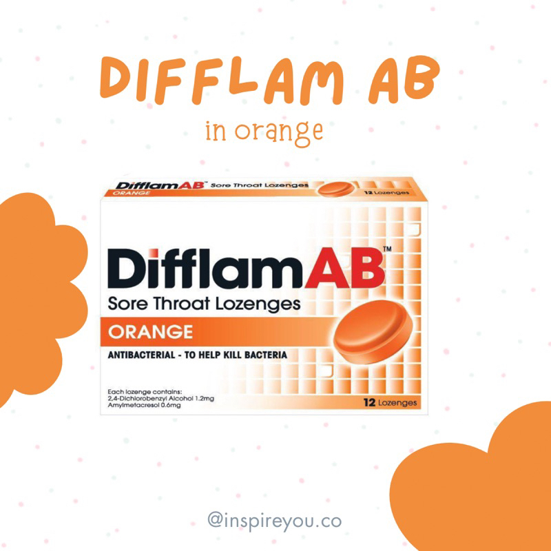 Jual Permen Pelega Tenggorokan Difflam Ab Sore Throat Lozenges Orange