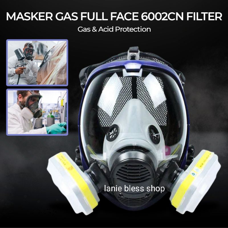 Jual masker gas respirator full face anti chemical acid gas beracun ...