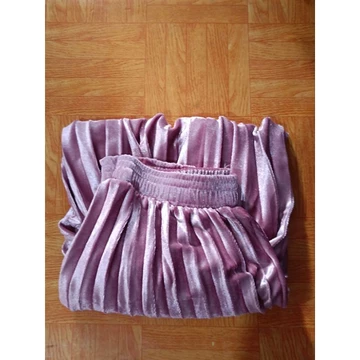 Aulia Rok Plisket Velvet Bludru Premium Pendek 7 8 100℅ Asli