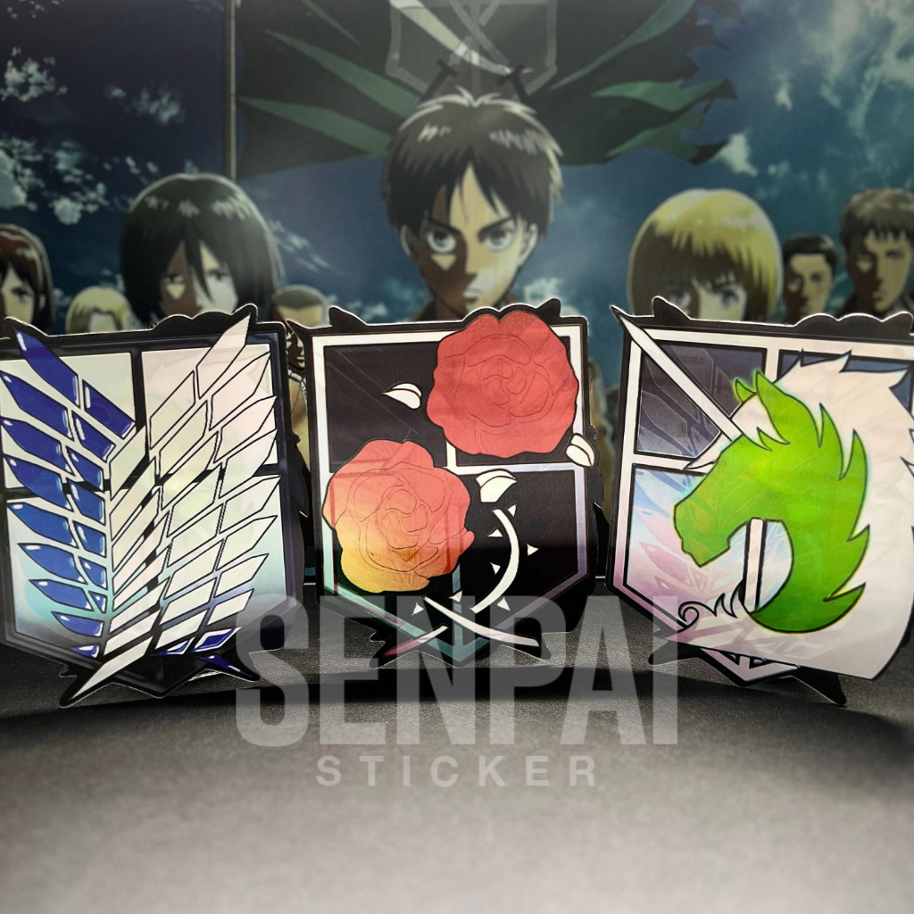 Jual Attack on Titan SENPAI STICKER Stiker Anime 3D TER MURAH Anti Air ...