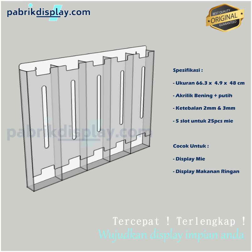Jual Akrilik Display Mie Instan ( 5 Slot Dinding/ Display Gantung ...