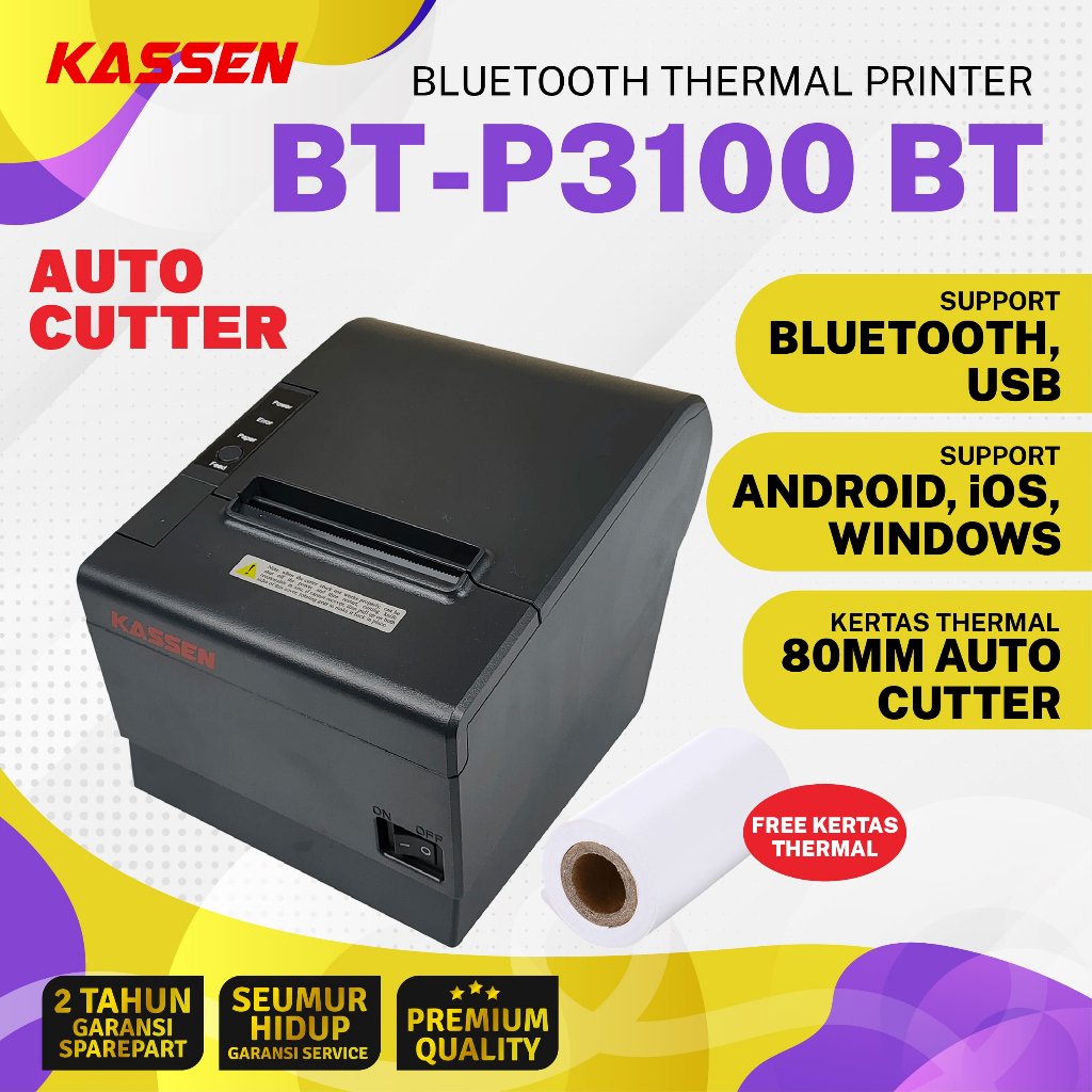 Jual Printer Struk Kasir Thermal Kassen Btp Bluetooth Usb Mm Auto Cutter Shopee Indonesia