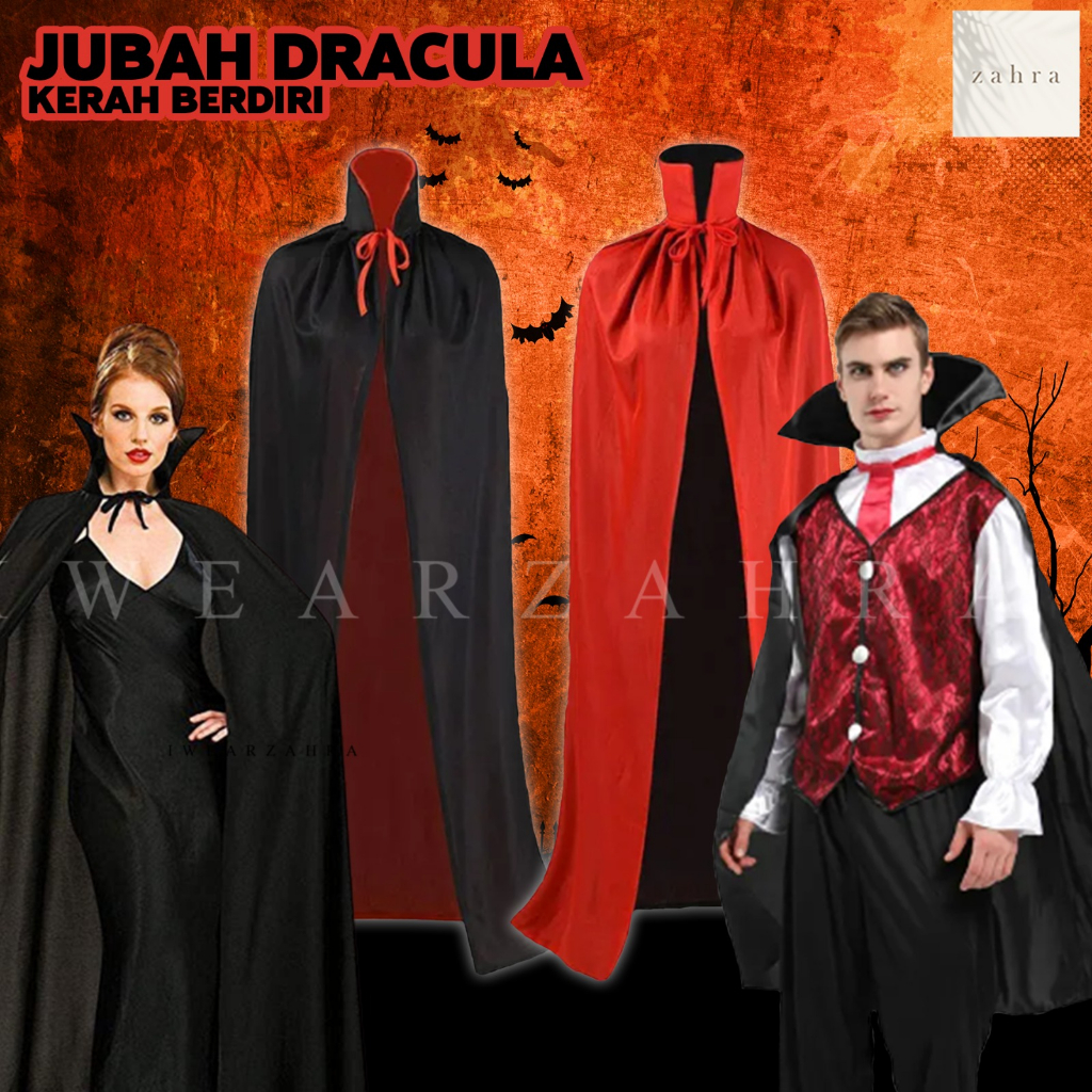 Jual JUBAH DRACULA KERAH BERDIRI Halloween Costumes Drakula Seram Cosplay Hantu Setan Seram