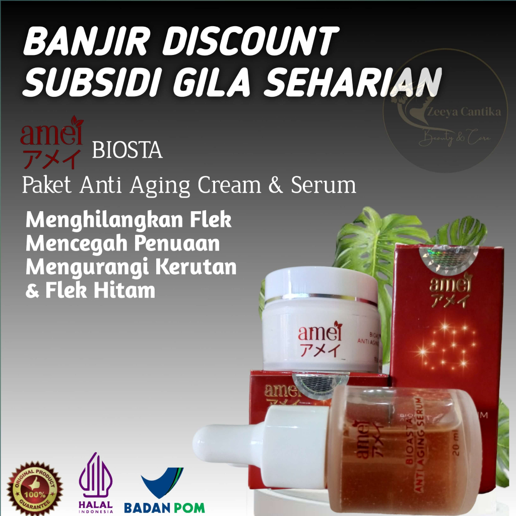 Jual Amei Paket Anti Aging Serum Cream Untuk Menghilangkan Flek Hitam