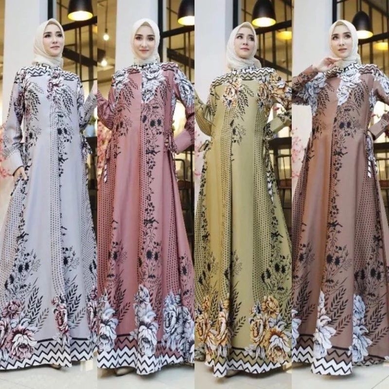 Gamis Hyget Maxmara Jumbo Gamis Motif Amara Silk