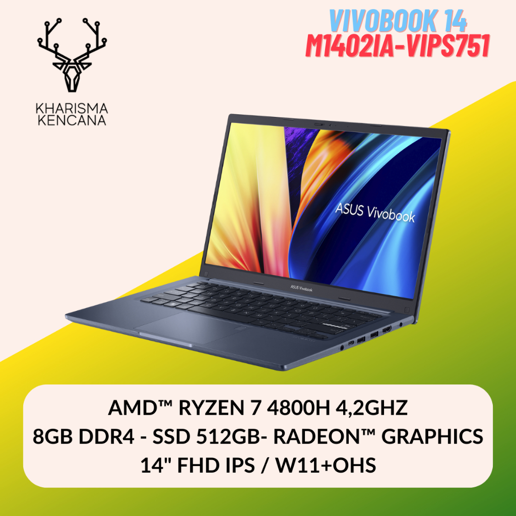 Jual VIVOBOOK 14 M1402IA VIPS751 R7 4800H 8GB 512GB 14