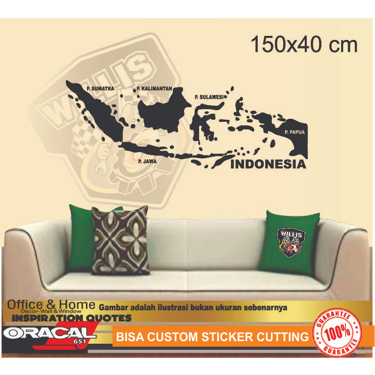 Jual Stiker Peta Indonesia Untuk Dinding Dan Kaca Cutting Sticker ...