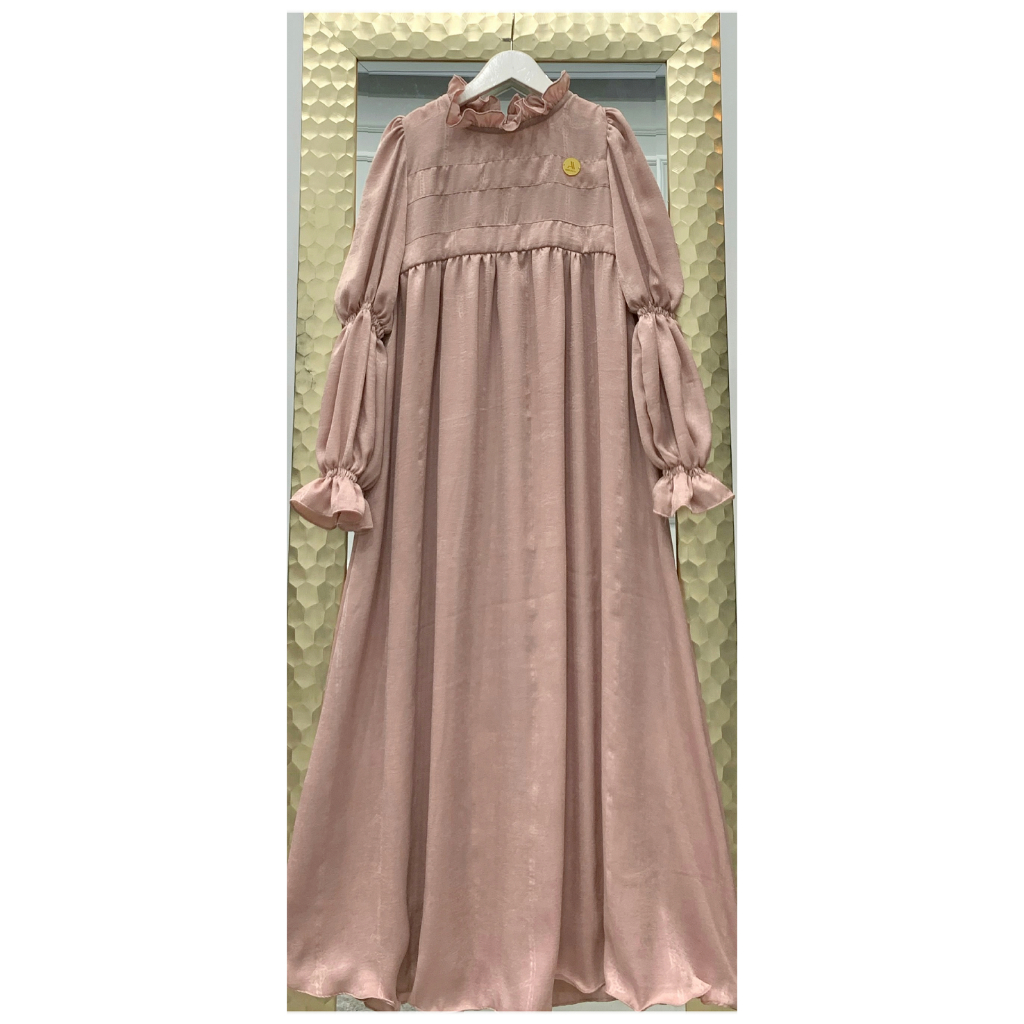 Jual Dera Kids Teenager Prisilia Long Dress Bahan Santorini Emboss Umur ...