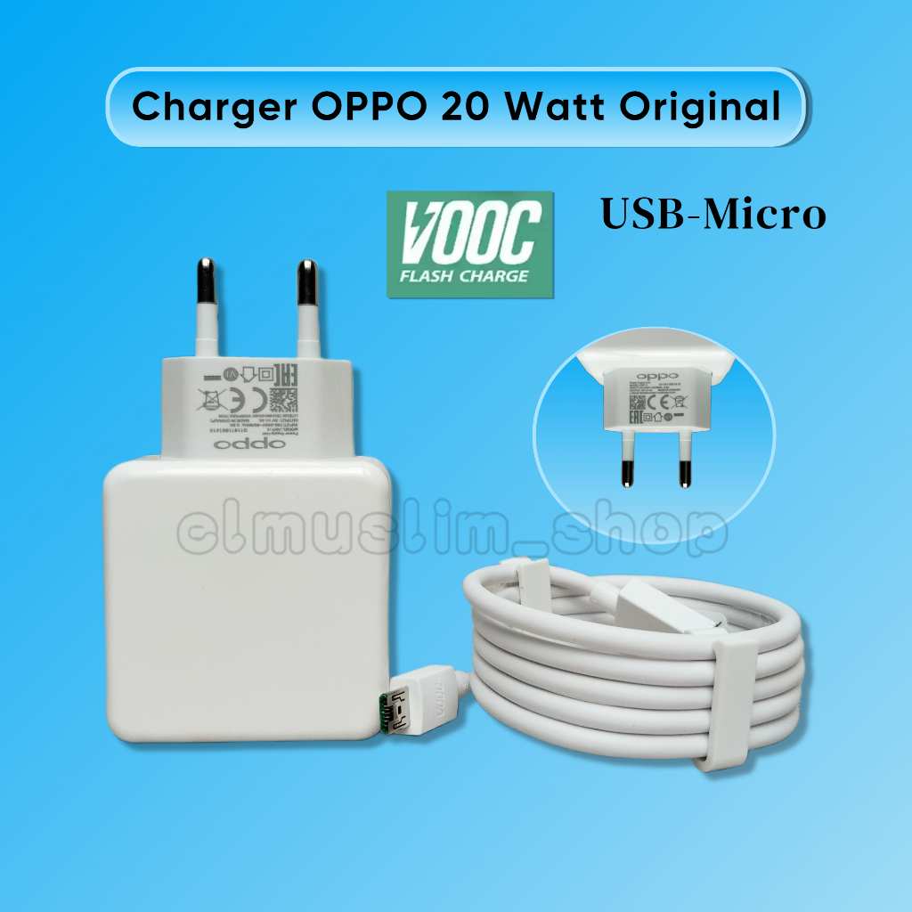Jual Charger Carger Casan OPPO A3s Kabel Data Micro USB 20 Watt
