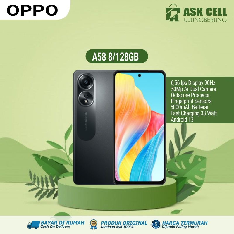 Jual OPPO A58 8+8/128GB 6,56 INCH FAST CHARGING GARANSI RESMI | Shopee ...